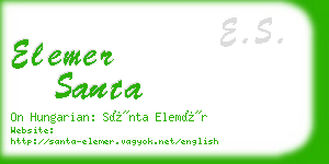 elemer santa business card